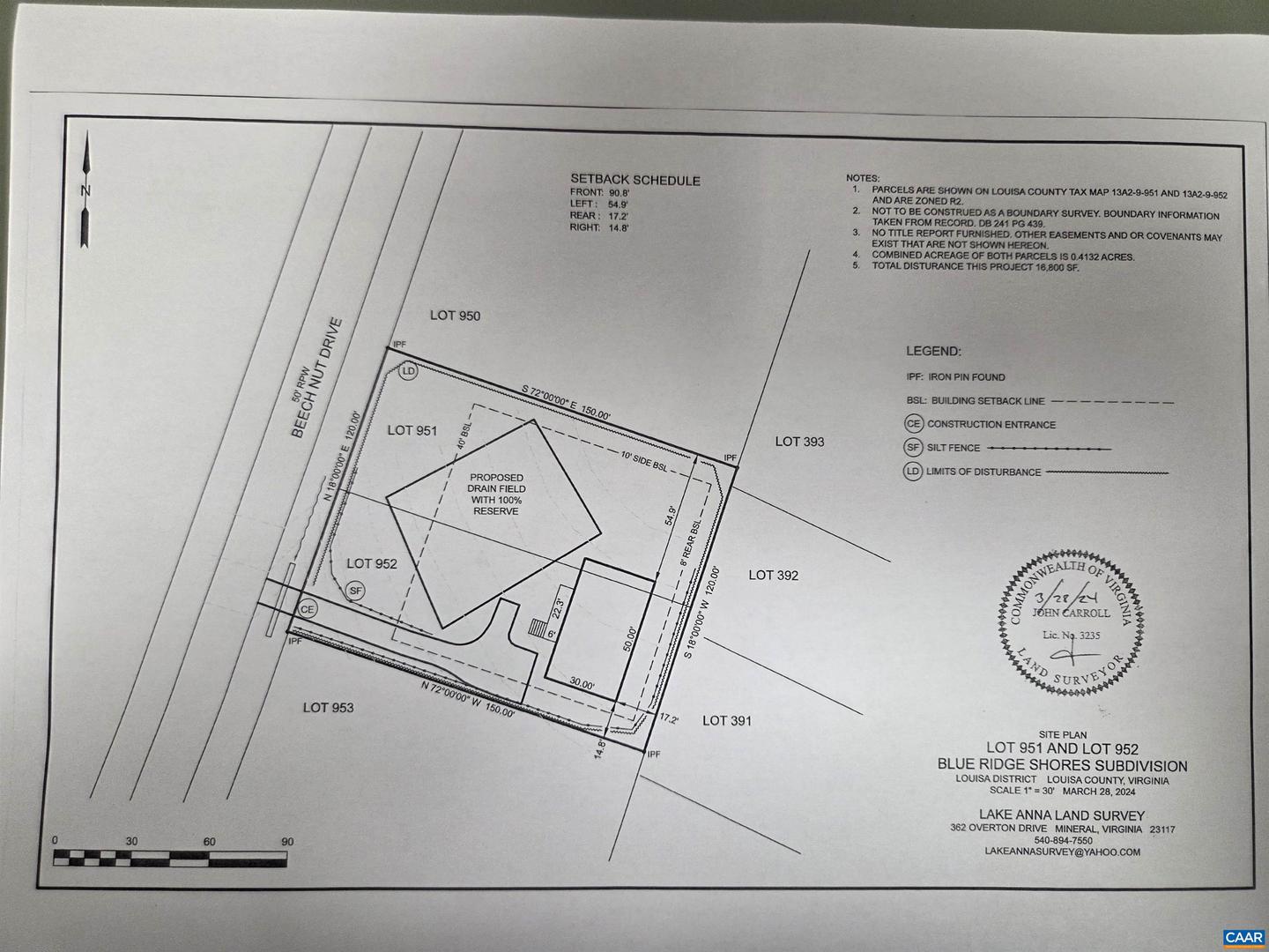 230 BEECH NUT DR #951 & 952, LOUISA, Virginia 23093, ,Land,For sale,230 BEECH NUT DR #951 & 952,669149 MLS # 669149