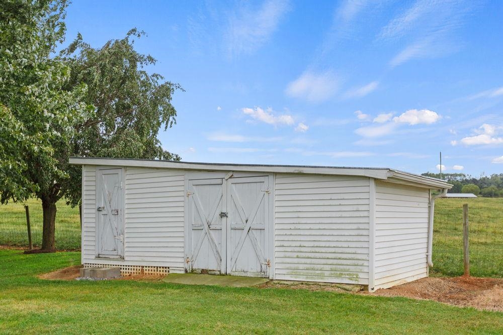 with metal roof.