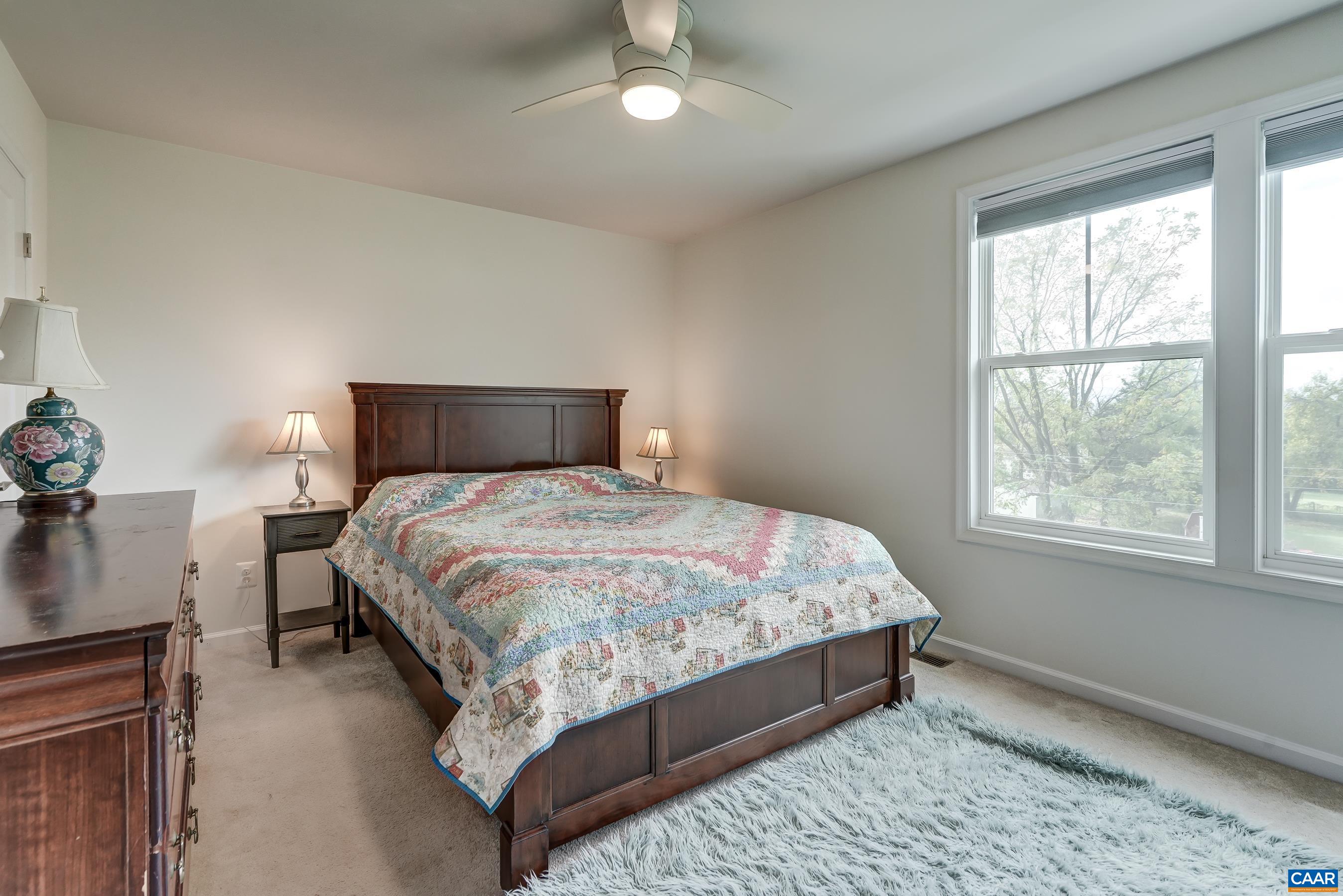 Primary bedroom with two closets!