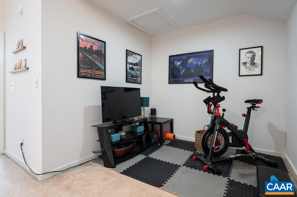 Loft area used as a gym area