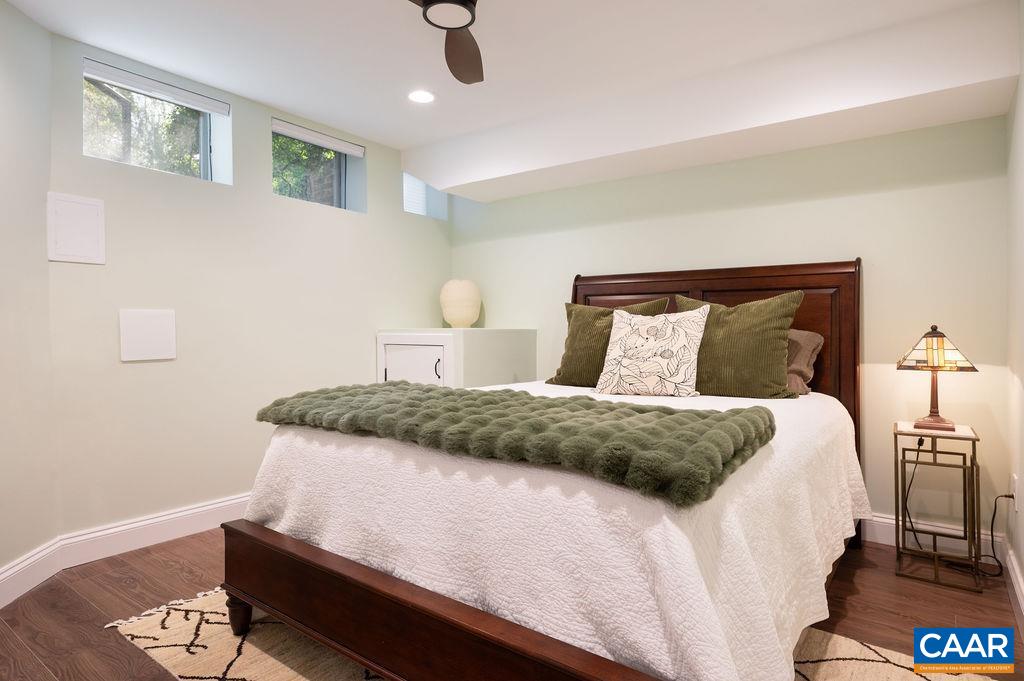 Basement office is being used as a guest room