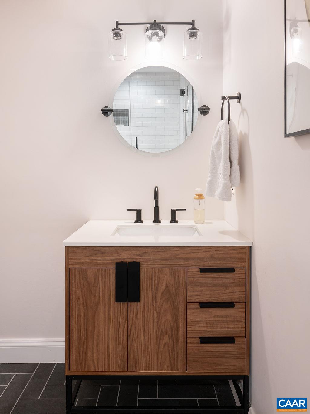 Brand new luxurious full bathroom on the basement level