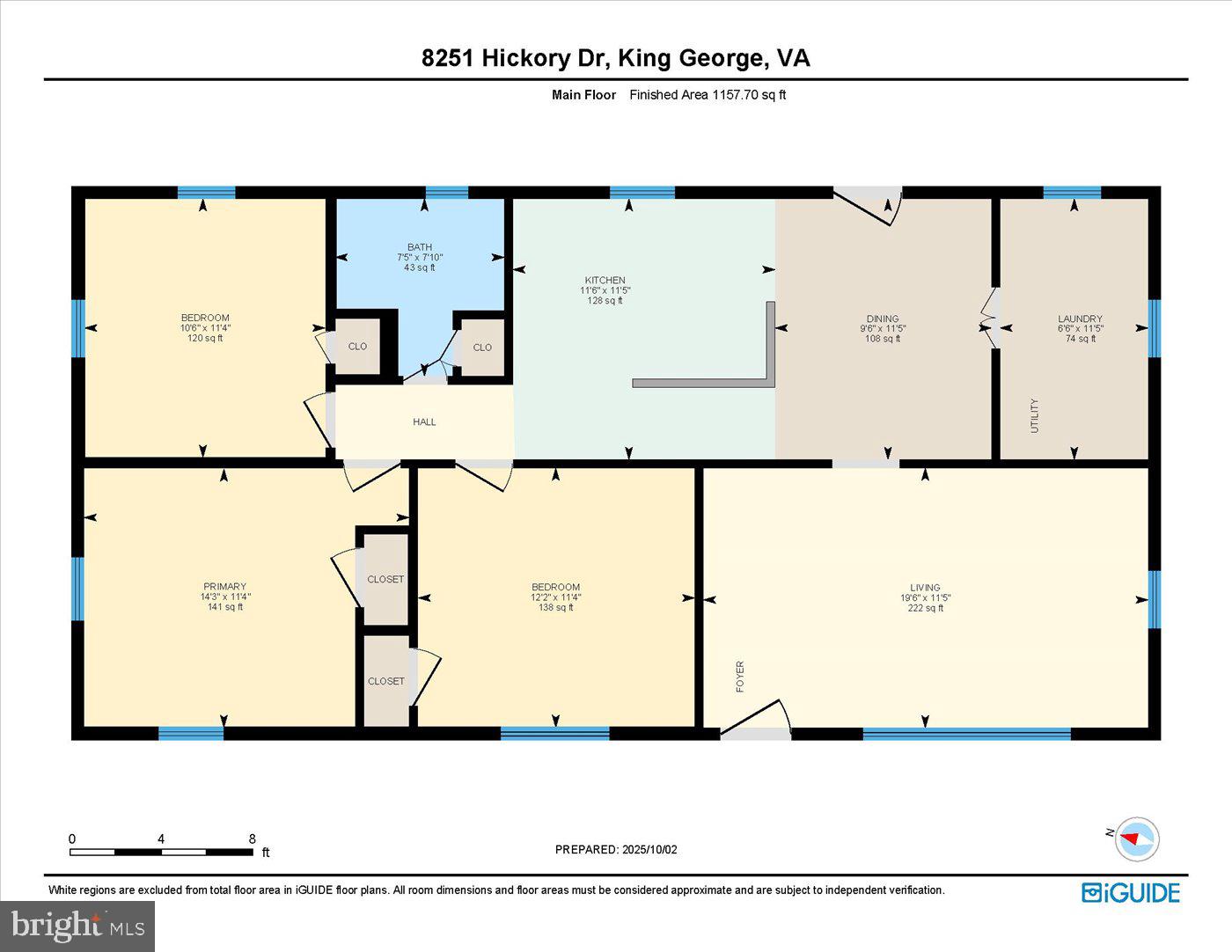 8251 HICKORY DR, KING GEORGE, Virginia 22485, 3 Bedrooms Bedrooms, ,1 BathroomBathrooms,Residential,For sale,8251 HICKORY DR,VAKG2007112 MLS # VAKG2007112