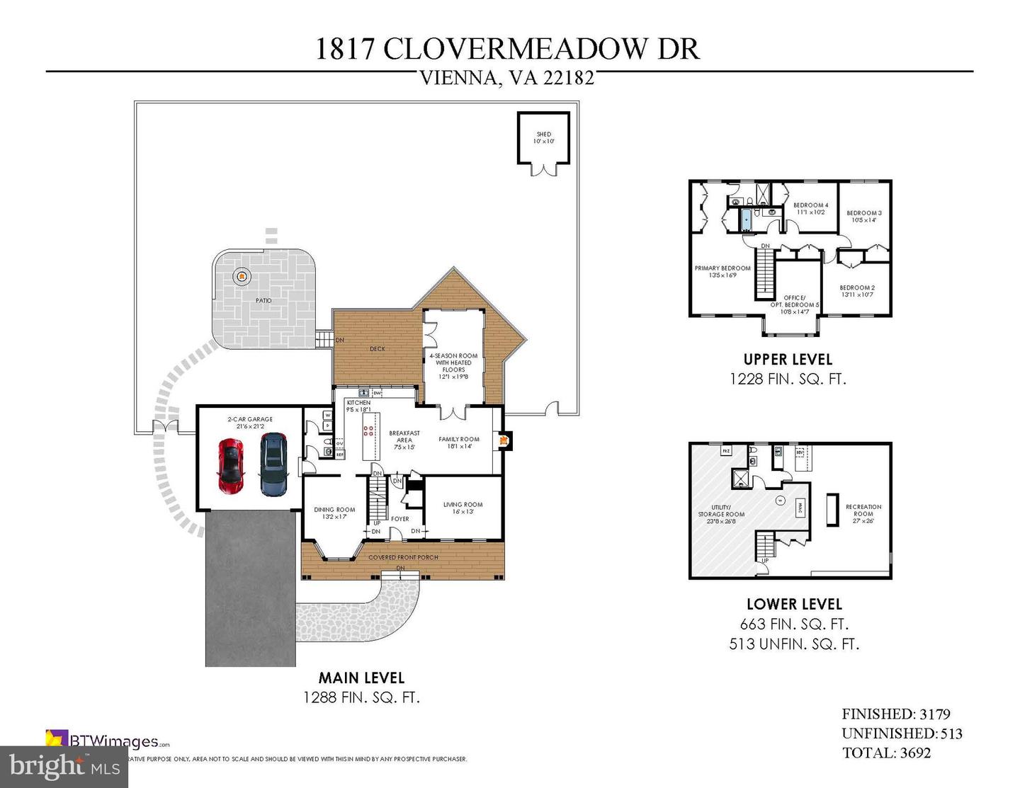 1817 CLOVERMEADOW DR, VIENNA, Virginia 22182, 4 Bedrooms Bedrooms, ,3 BathroomsBathrooms,Residential,For sale,1817 CLOVERMEADOW DR,VAFX2263082 MLS # VAFX2263082