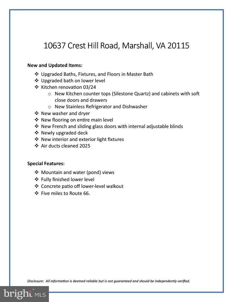 10637 CREST HILL RD, MARSHALL, Virginia 20115, 3 Bedrooms Bedrooms, ,2 BathroomsBathrooms,Residential,For sale,10637 CREST HILL RD,VAFQ2019362 MLS # VAFQ2019362