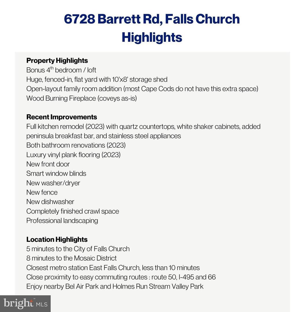6728 BARRETT RD, FALLS CHURCH, Virginia 22042, 3 Bedrooms Bedrooms, 9 Rooms Rooms,2 BathroomsBathrooms,Residential,For sale,6728 BARRETT RD,VAFX2274740 MLS # VAFX2274740