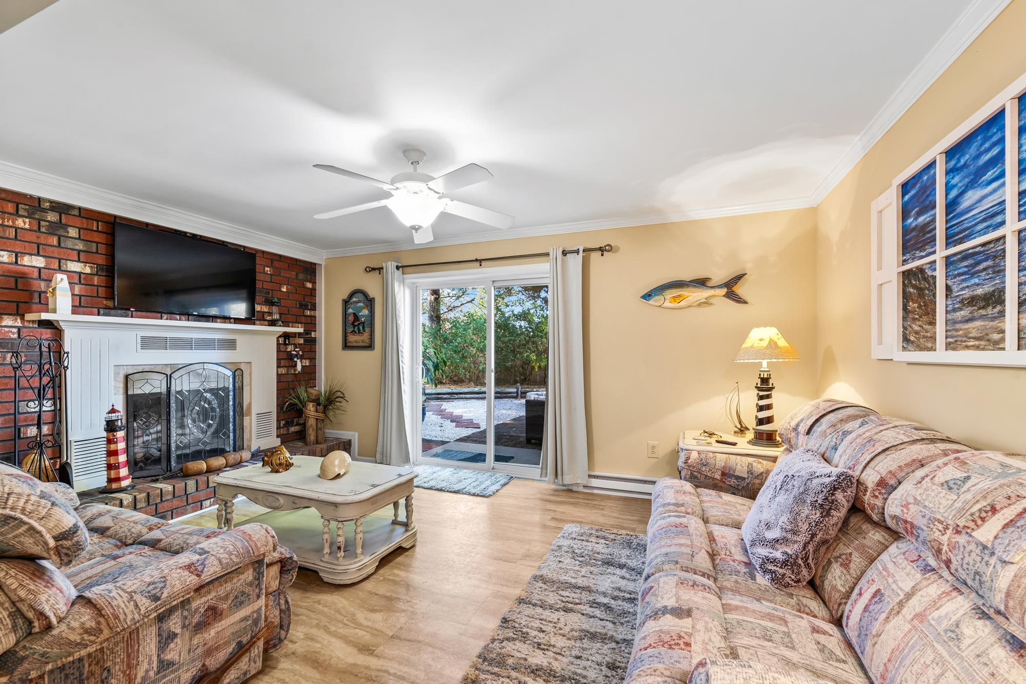 with sliding doors to patio