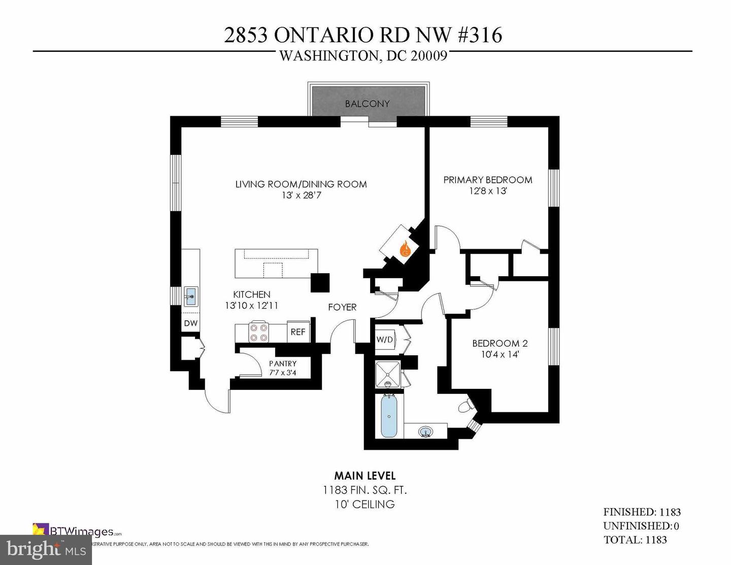 2853 ONTARIO RD NW #316, WASHINGTON, District Of Columbia 20009, 2 Bedrooms Bedrooms, ,1 BathroomBathrooms,Residential,For sale,2853 ONTARIO RD NW #316,DCDC2229514 MLS # DCDC2229514