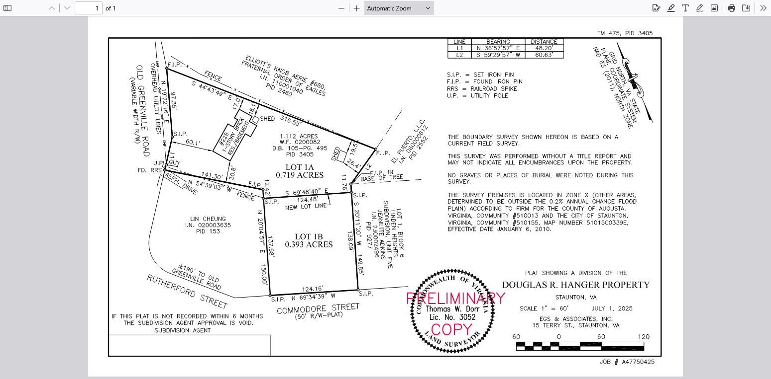 TBD COMMODORE ST, STAUNTON, Virginia 24401, ,Land,Hanger new lot 0.39 acres,TBD COMMODORE ST,670953 MLS # 670953