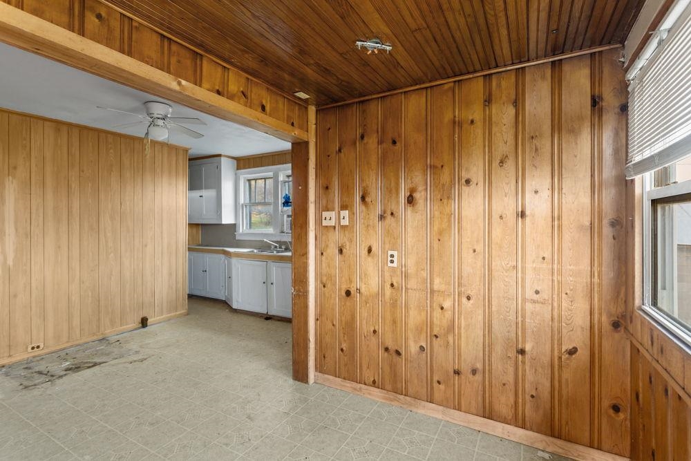 looking into the kitchen.