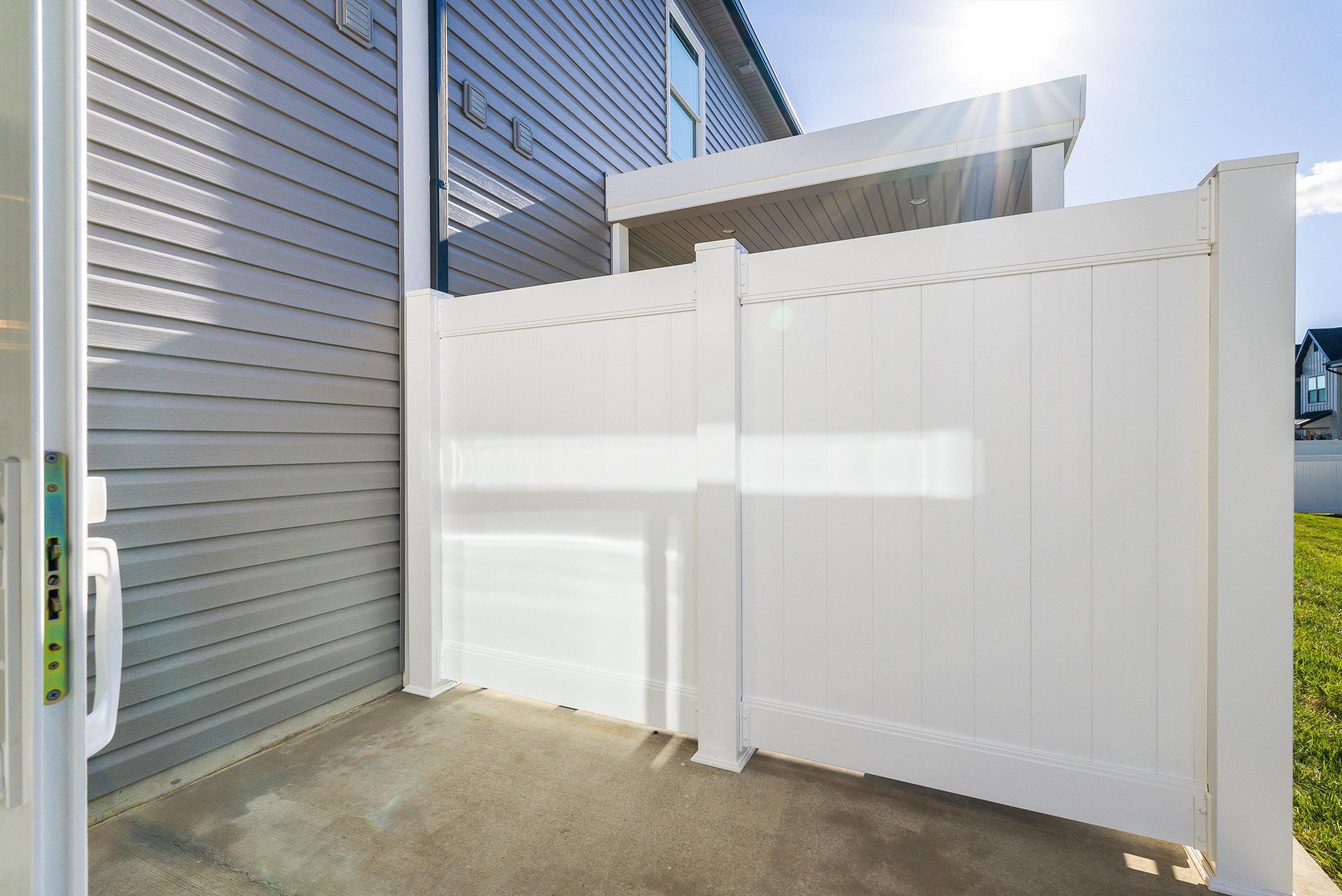 All homes have a private patio area with privacy divider All homes have a private patio area with privacy divider