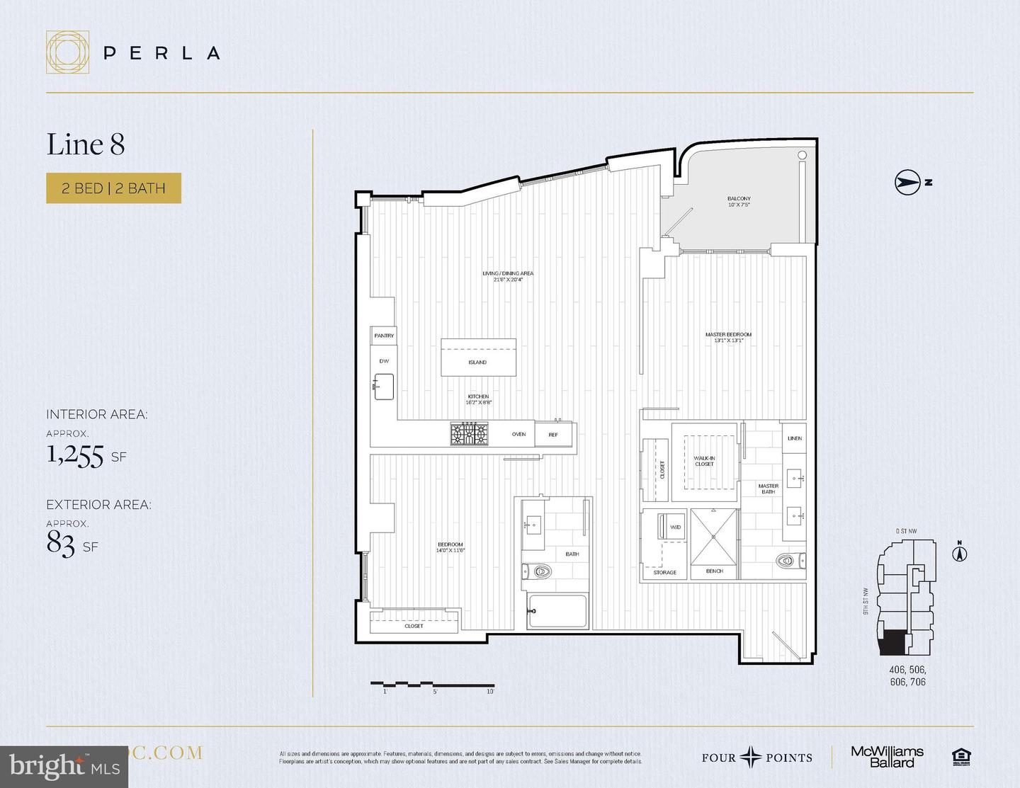 810 O ST NW #706, WASHINGTON, District Of Columbia 20001, 2 Bedrooms Bedrooms, ,2 BathroomsBathrooms,Residential,For sale,810 O ST NW #706,DCDC2230990 MLS # DCDC2230990