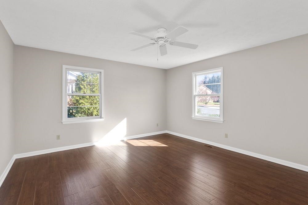 Very spacious for your king bed and dressers.