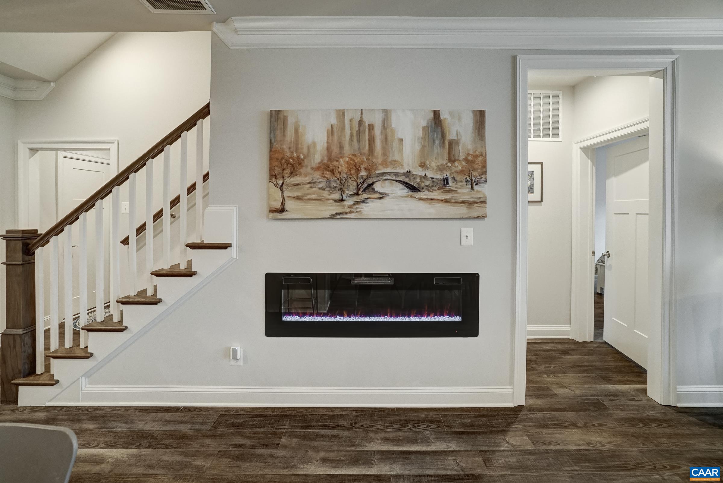 Electric fireplace keeps the home cozy! Electric fireplace keeps the home cozy!