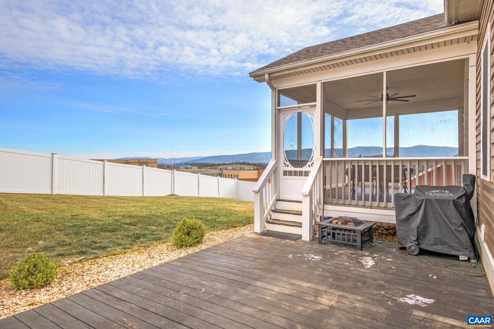 View of the deck and screened-in porch.