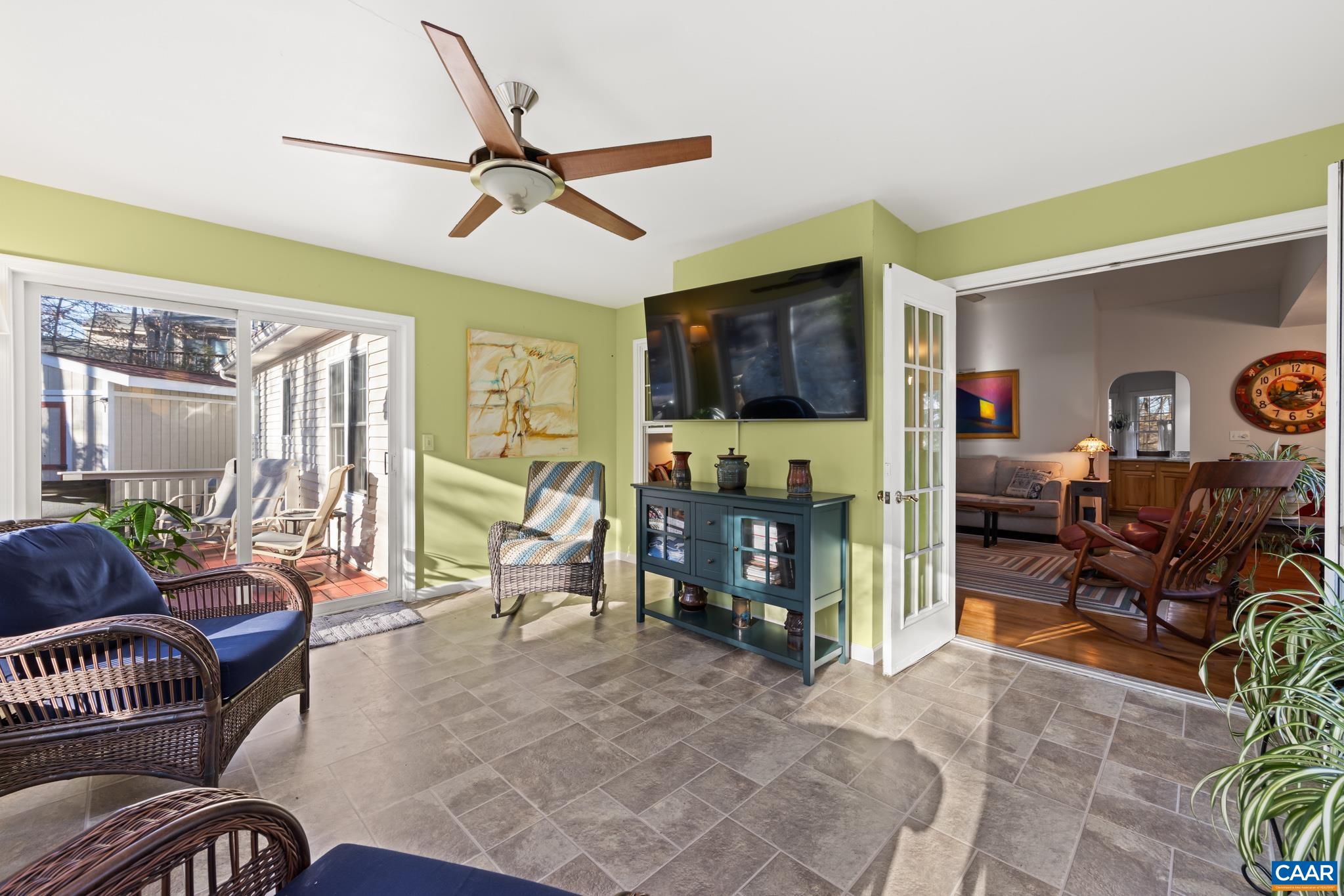 Expand your indoor space with this window lined all season room.