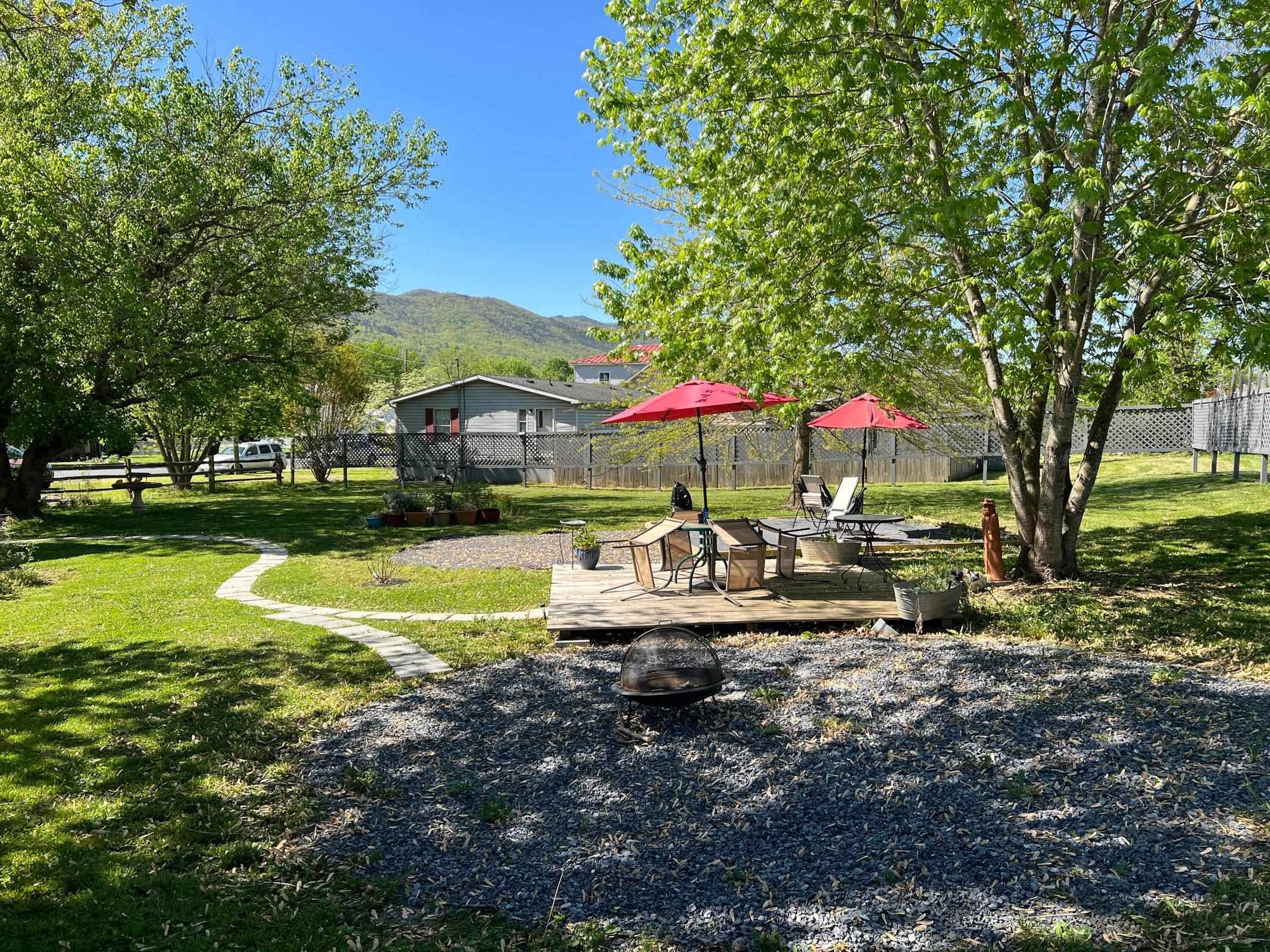 Back yard recreation space. Back yard recreation space.