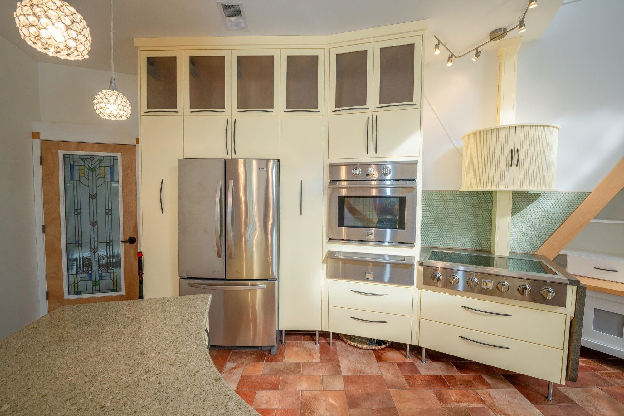 The kitchen is designed for convenience.