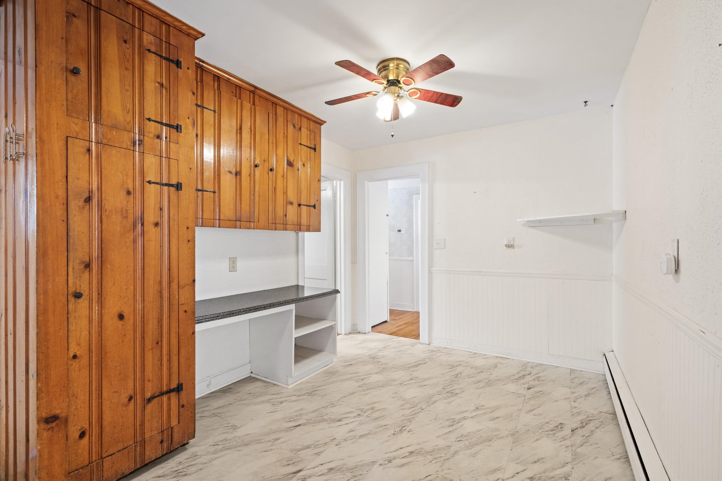 Breakfast nook looking to east wing of house