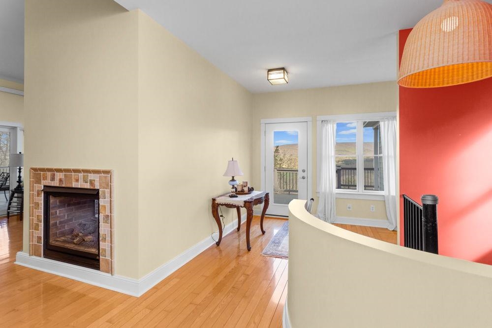 entrance hall leading to side wing on main level.