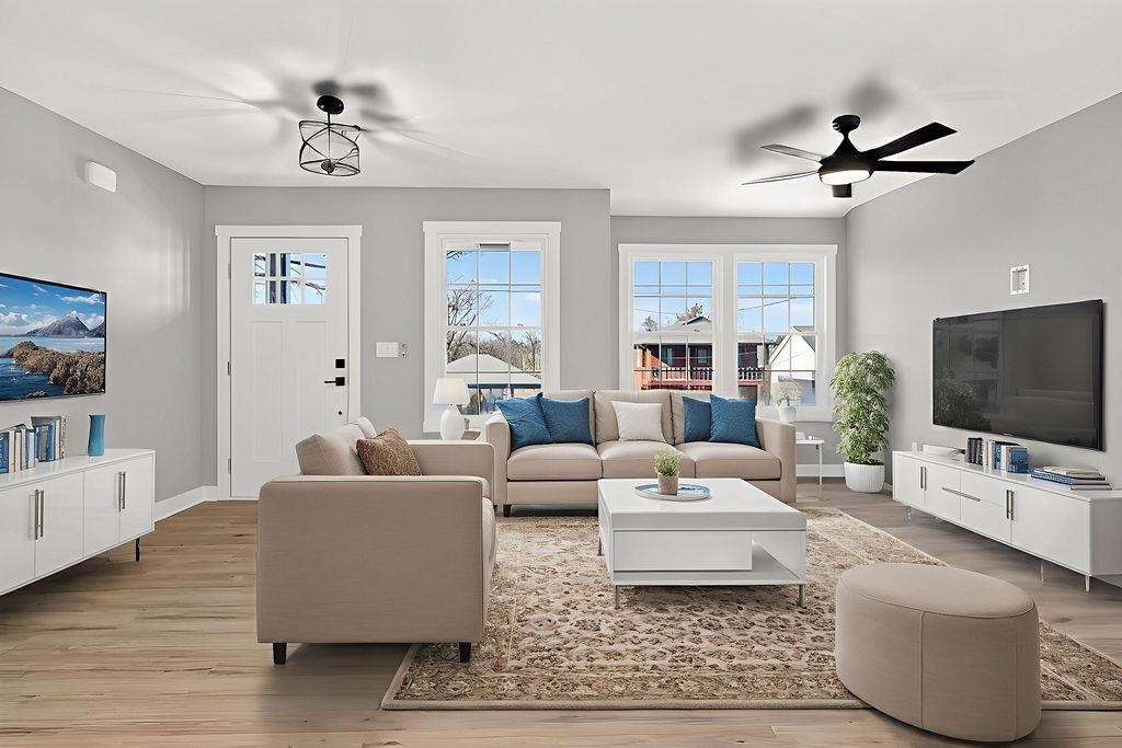 Living room with virtual staging.
