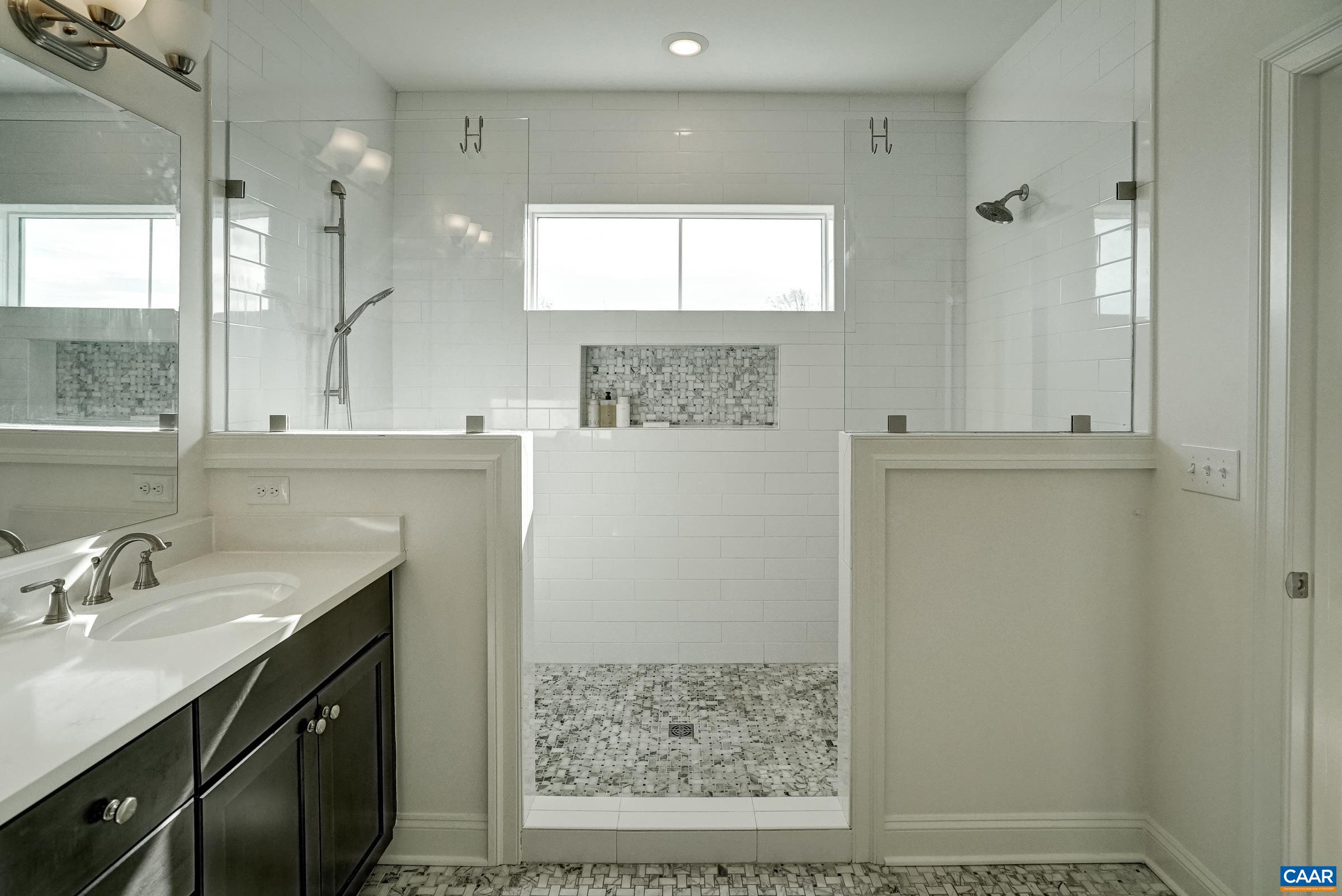 Beautiful tiled shower.