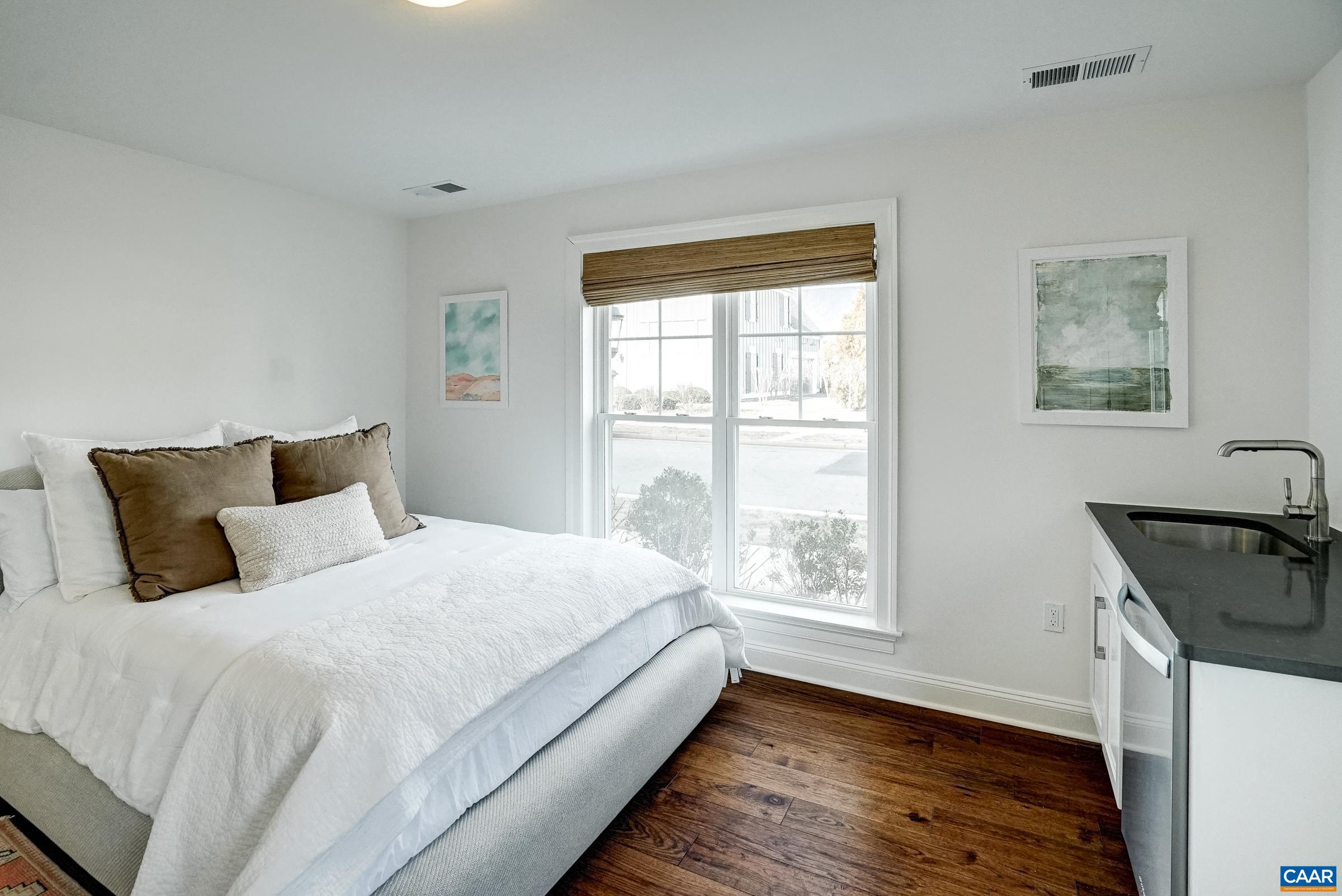 Side door provides access for tenants.