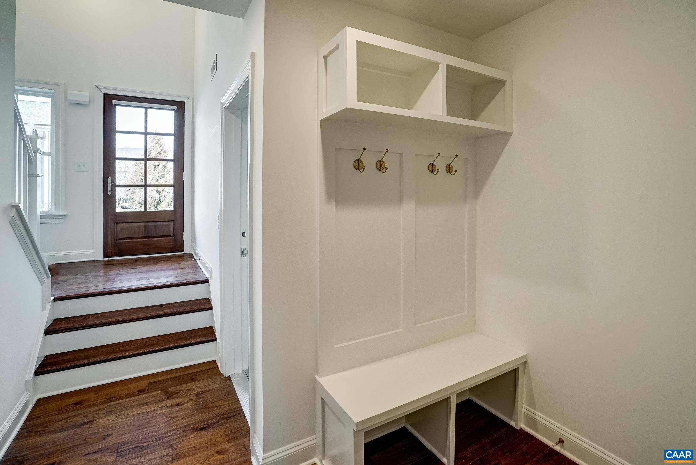 Custom cubbies in mudroom.
