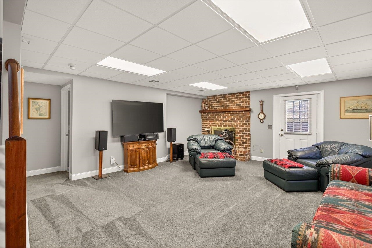 Good natural light, fireplace, and room for large screen tv