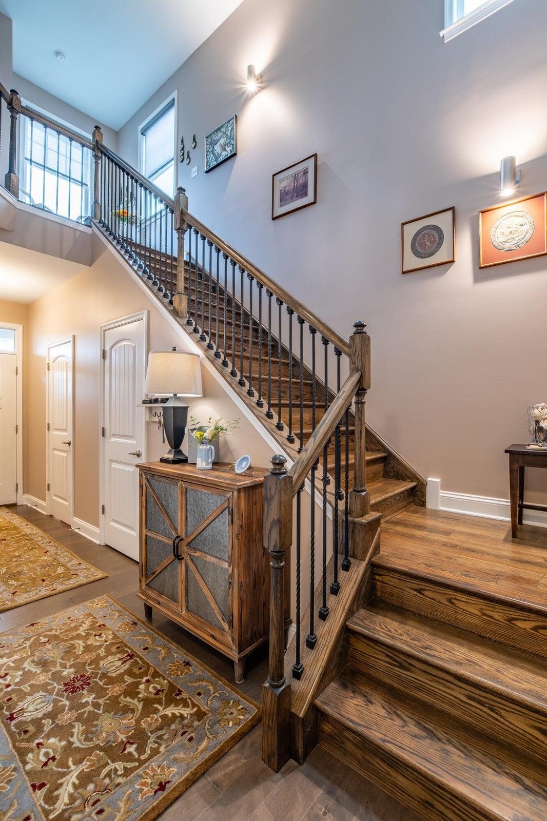 Up the elegant staircase to the second floor. Up the elegant staircase to the second floor.