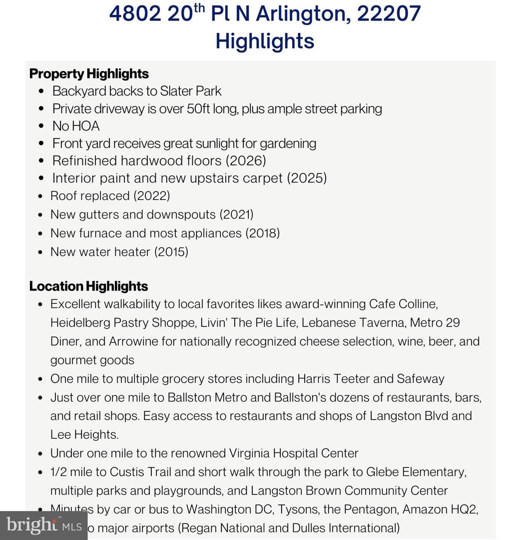 4802 20TH PL N, ARLINGTON, Virginia 22207, 4 Bedrooms Bedrooms, ,2 BathroomsBathrooms,Residential,For sale,4802 20TH PL N,VAAR2068820 MLS # VAAR2068820