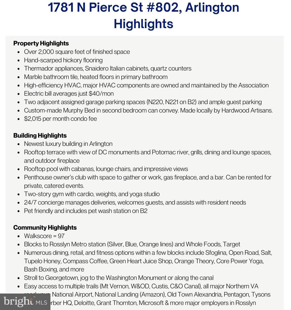 1781 N PIERCE ST #802, ARLINGTON, Virginia 22209, 2 Bedrooms Bedrooms, ,2 BathroomsBathrooms,Residential,For sale,1781 N PIERCE ST #802,VAAR2068822 MLS # VAAR2068822