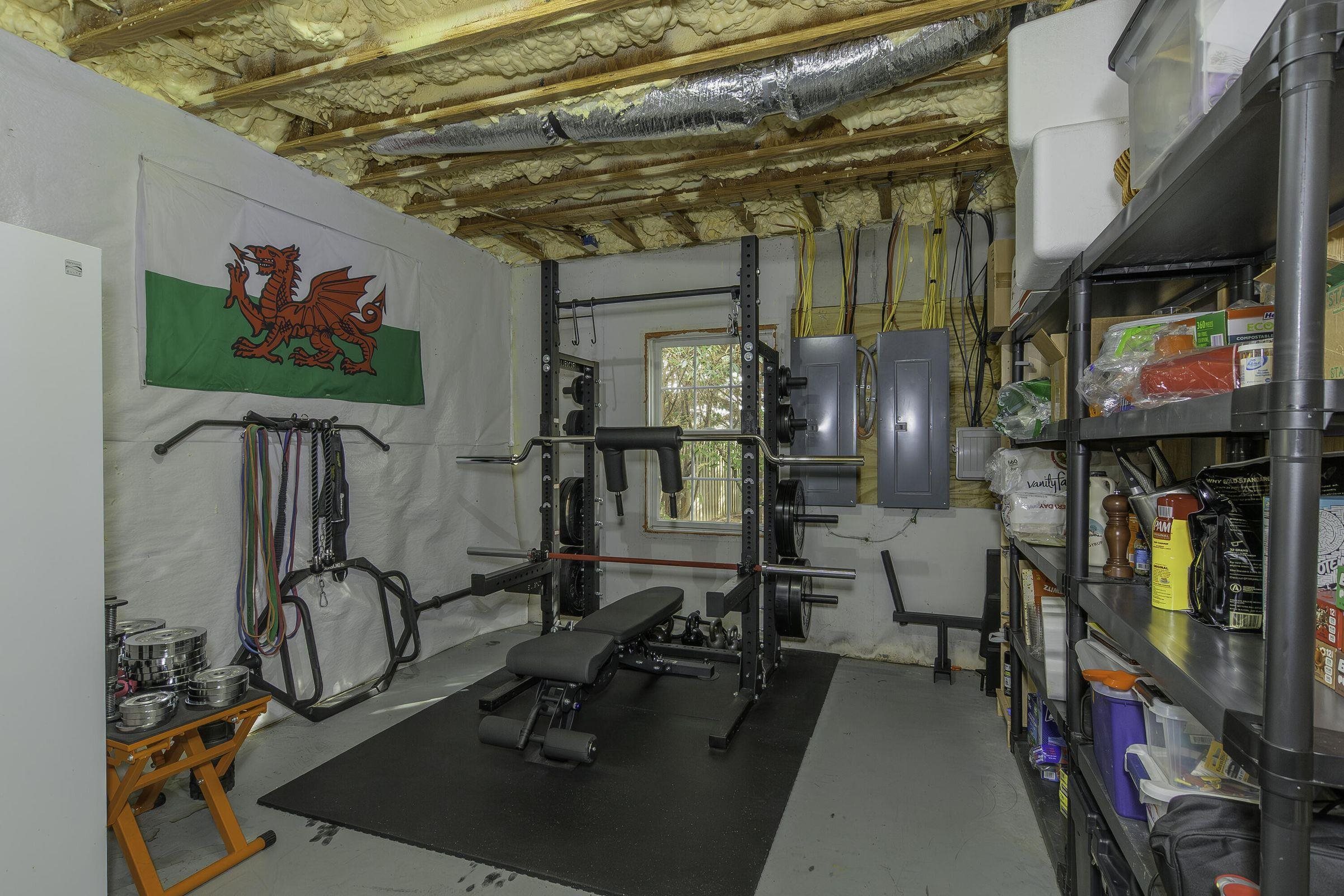 Exercise room in the basement. Exercise room in the basement.