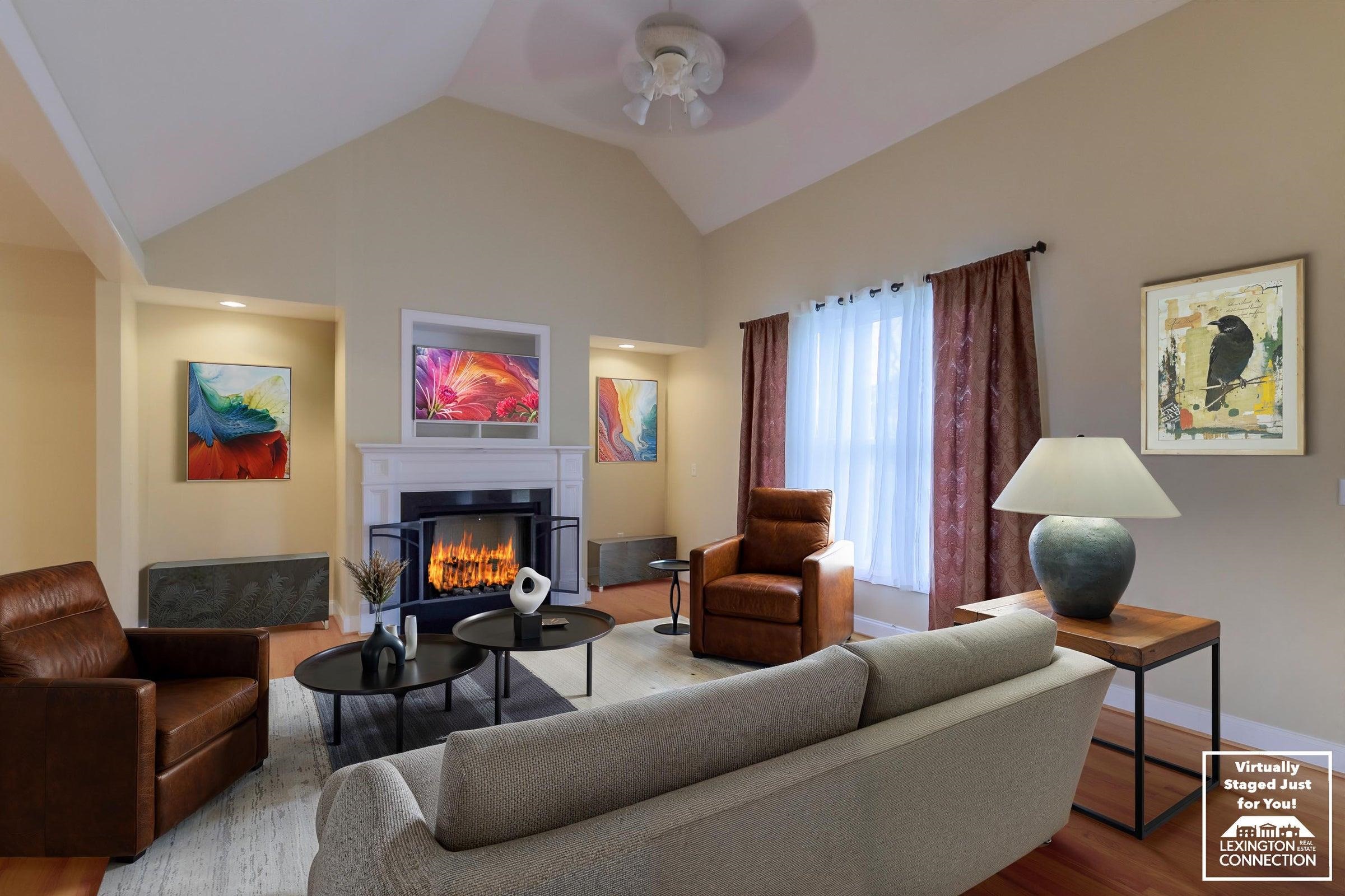 Virtually staged for you to get an idea of how the living room could look!