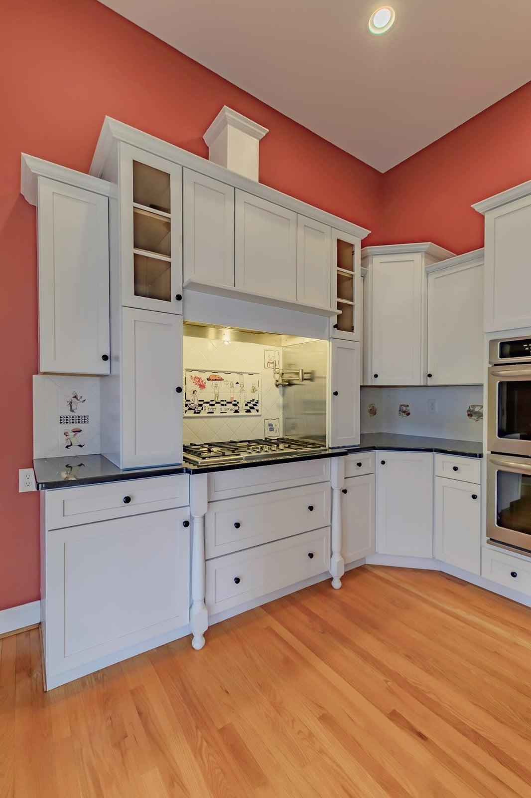 Artistically designed kitchen.