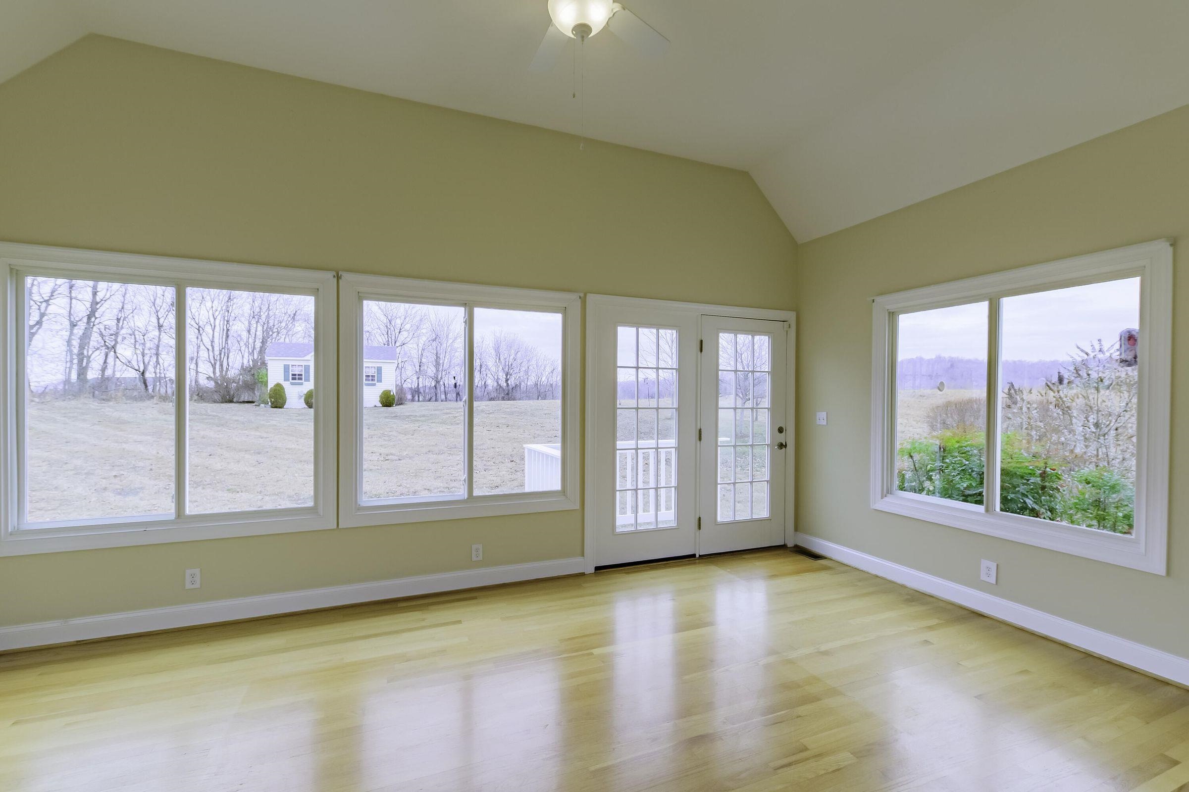 From the sunroom -- you can watch the deer, turkey, raccoons, groundhogs, hawks, eagles, and foxes.