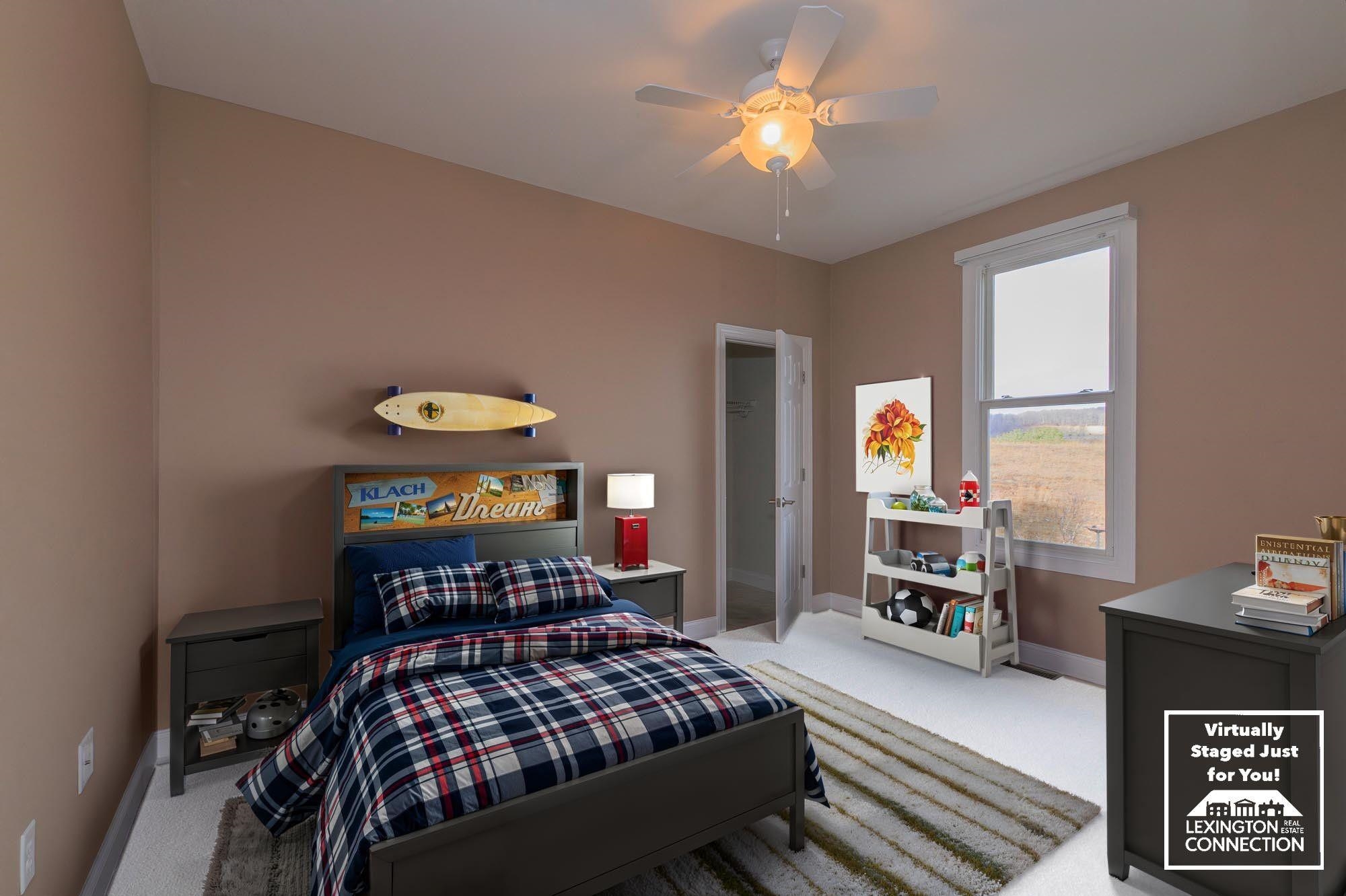 Virtually Staged as child's bedroom.