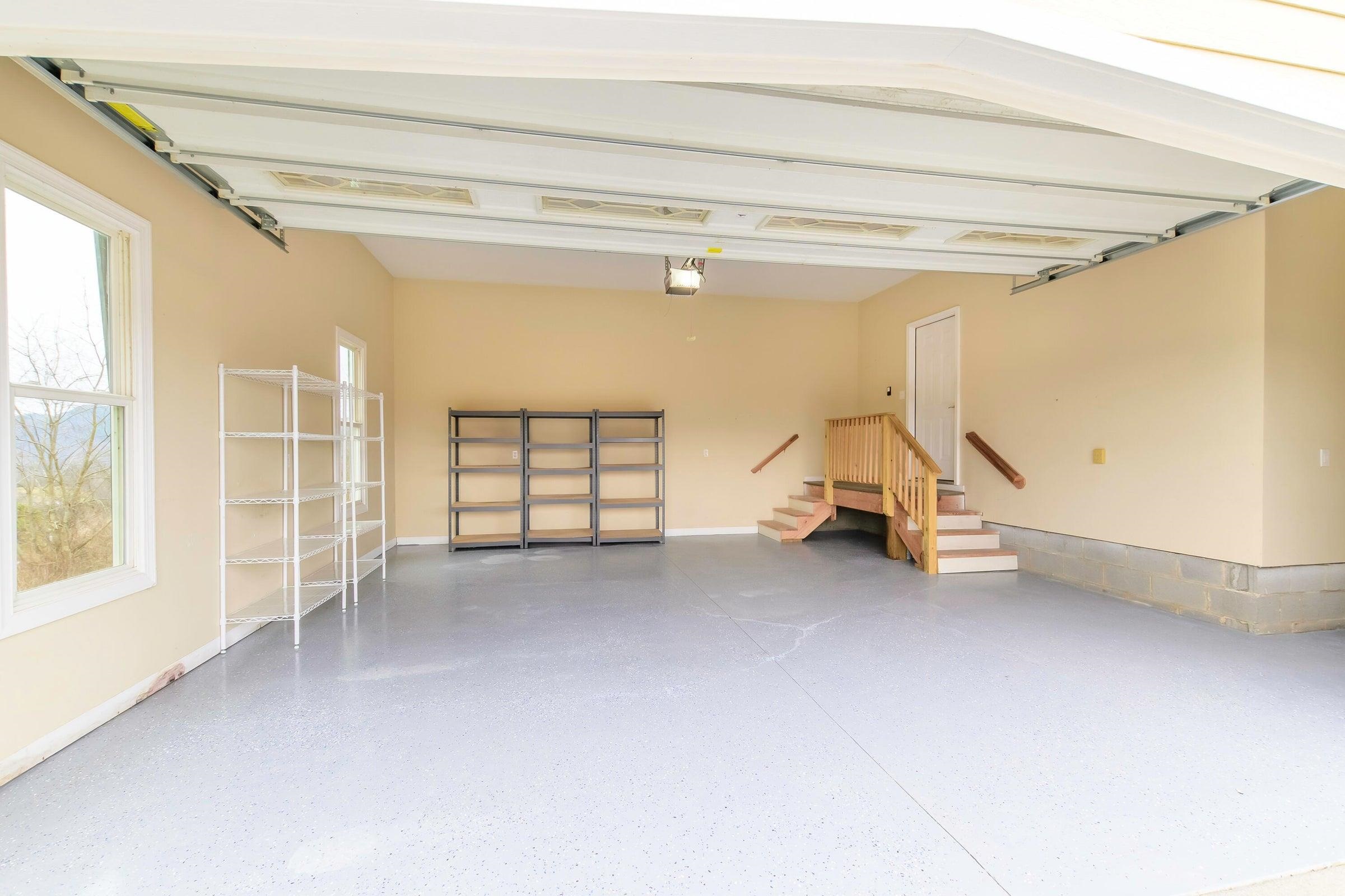 Extra large 2 bay attached garage