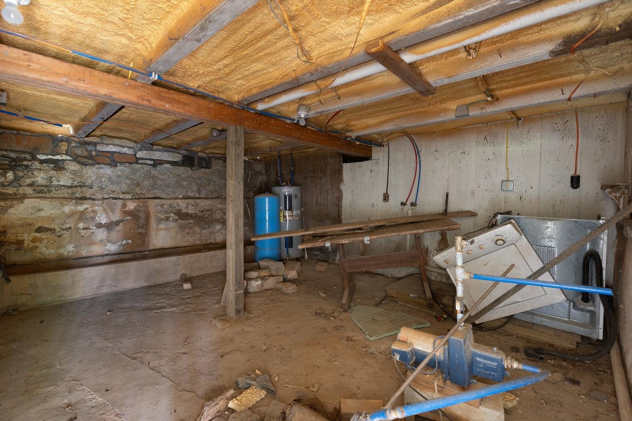 Basement where 2 more fireplaces are located