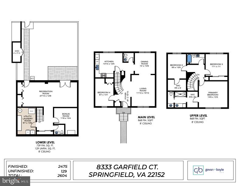 8333 GARFIELD CT, SPRINGFIELD, Virginia 22152, 4 Bedrooms Bedrooms, ,2 BathroomsBathrooms,Residential,For sale,8333 GARFIELD CT,VAFX2291700 MLS # VAFX2291700