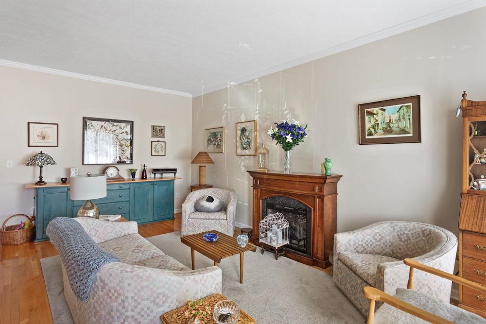 with electric fireplace.