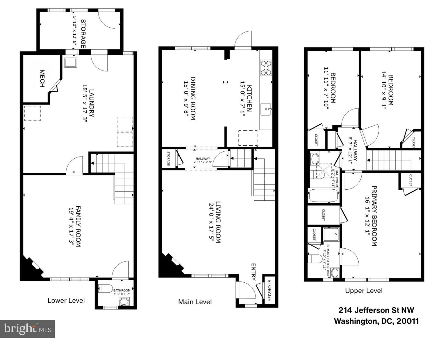 214 JEFFERSON ST NW, WASHINGTON, District Of Columbia 20011, 3 Bedrooms Bedrooms, ,2 BathroomsBathrooms,Residential,For sale,214 JEFFERSON ST NW,DCDC2246318 MLS # DCDC2246318
