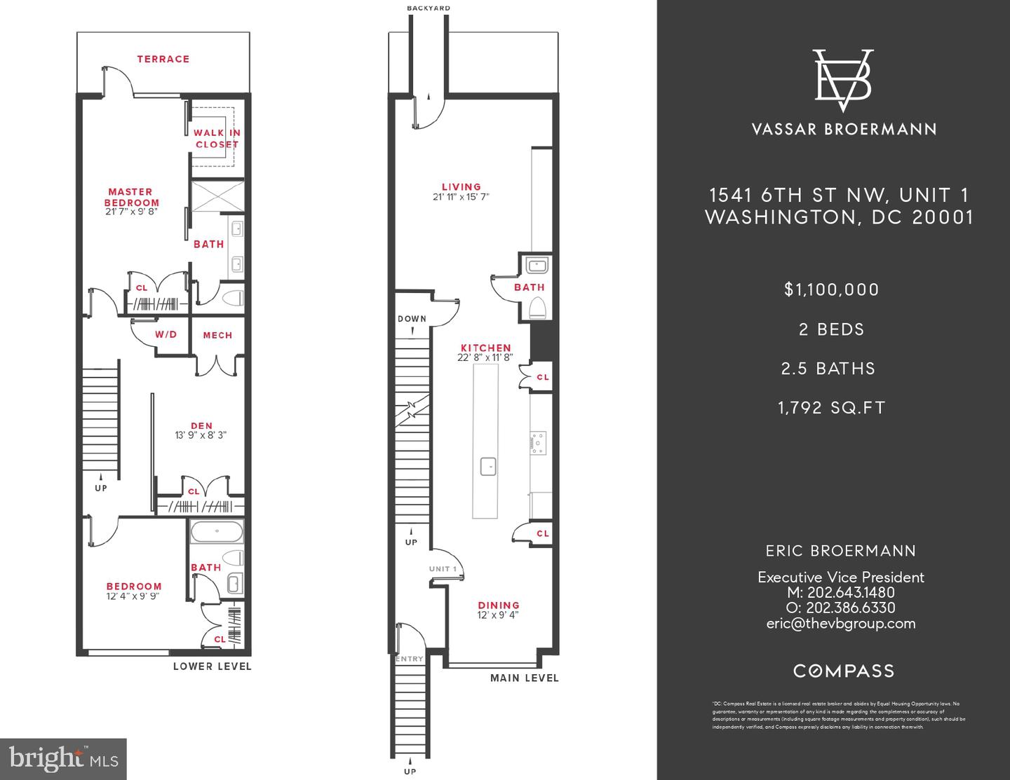 1541 6TH ST NW #1, WASHINGTON, District Of Columbia 20001, 2 Bedrooms Bedrooms, ,2 BathroomsBathrooms,Residential,For sale,1541 6TH ST NW #1,DCDC2232120 MLS # DCDC2232120
