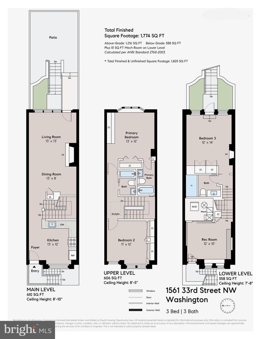 1561 33RD ST NW, WASHINGTON, District Of Columbia 20007, 3 Bedrooms Bedrooms, ,3 BathroomsBathrooms,Residential,For sale,1561 33RD ST NW,DCDC2248022 MLS # DCDC2248022