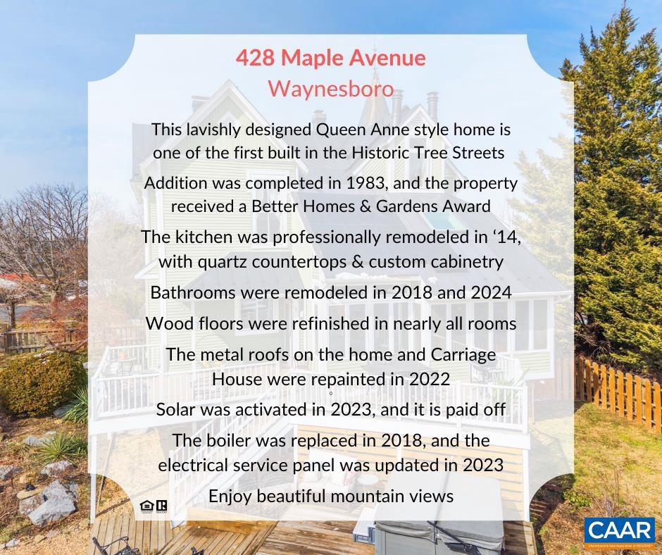 428 MAPLE AVE, WAYNESBORO, Virginia 22980, 4 Bedrooms Bedrooms, ,2 BathroomsBathrooms,Residential,For sale,428 MAPLE AVE,673747 MLS # 673747