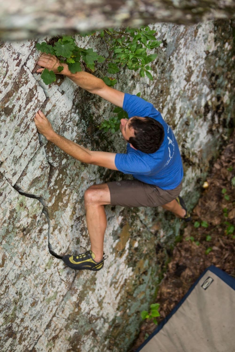 Bouldering Riven Rock in the George Washington National Forest, neighboring the Highlands of Rawley Springs Hinton, VA