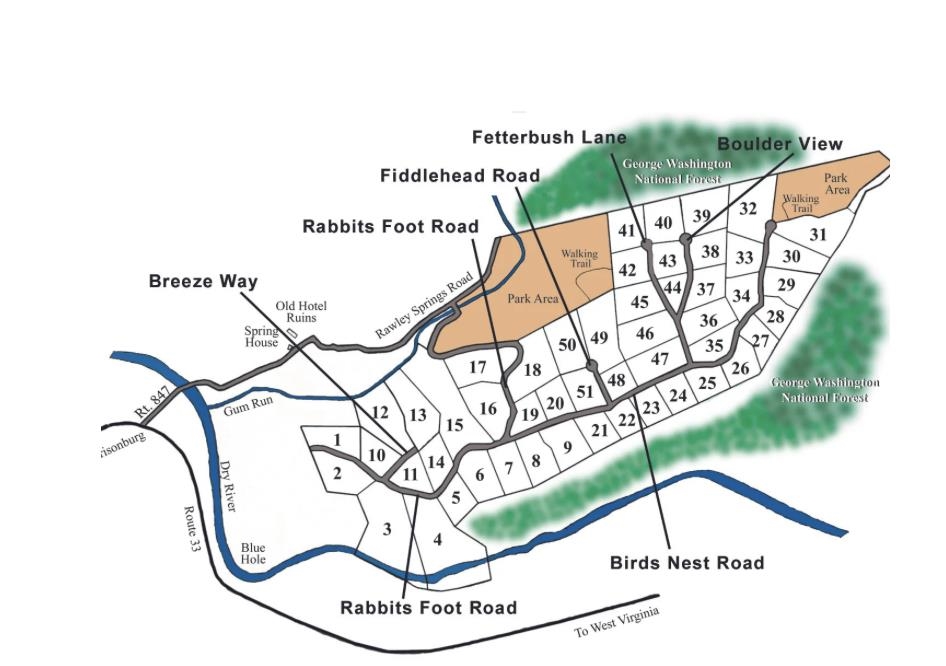 Map of The Highlands of Rawley Springs