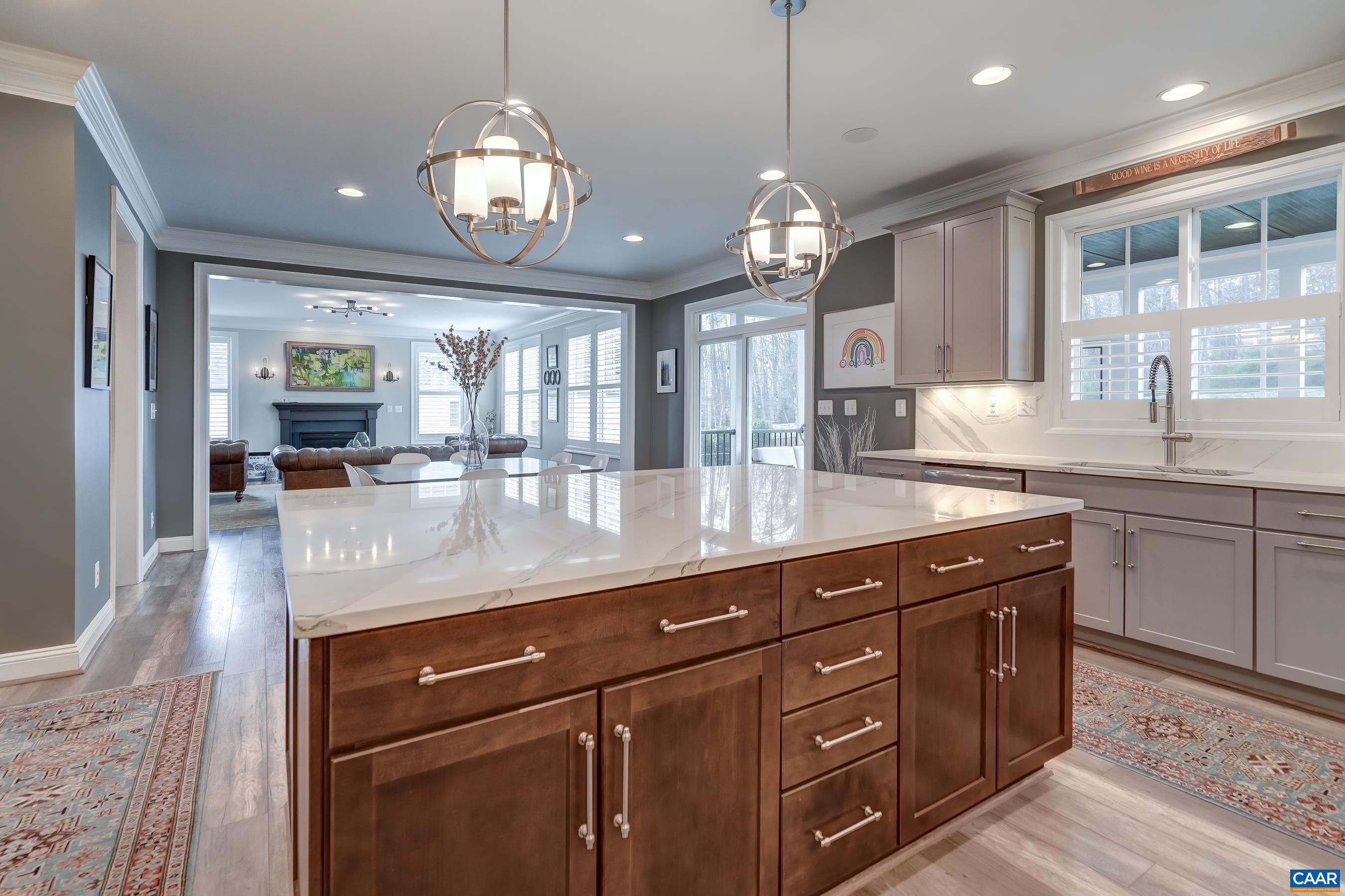 Contrasting island with so much workspace!