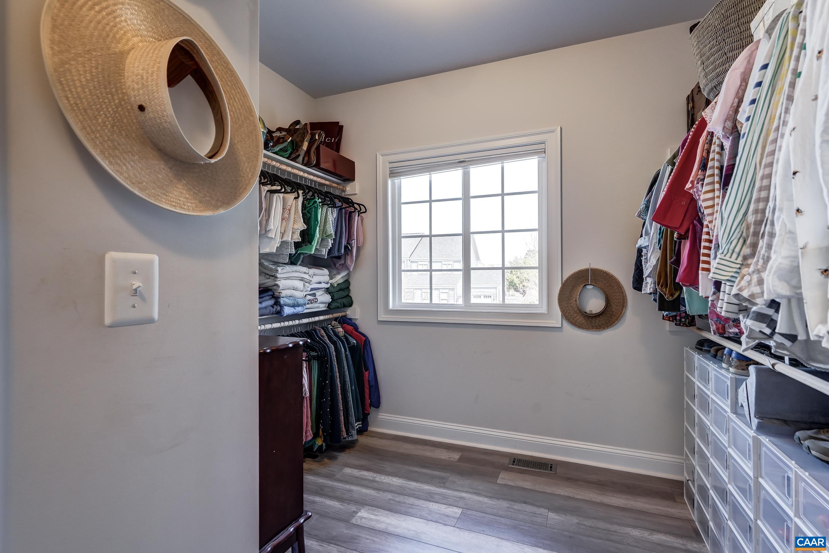Expansive walk in closet.