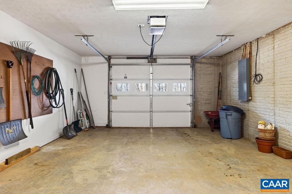 Oversized one-car garage in the basement